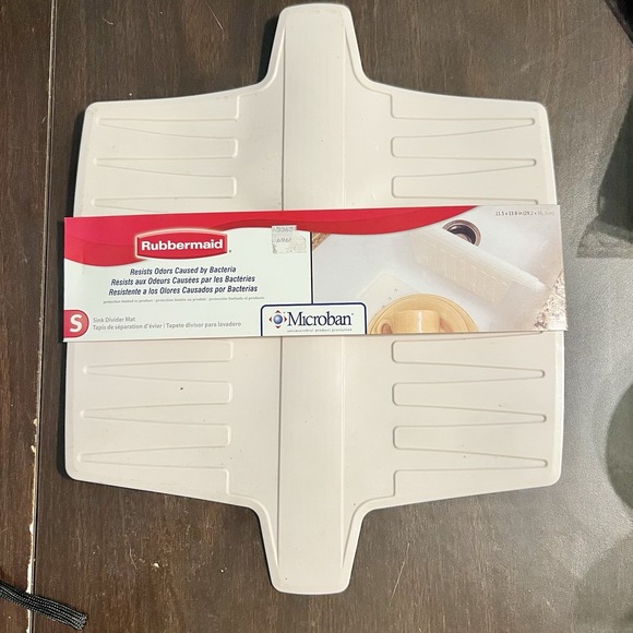 Rubbermaid Sink Divider Mat, Bisque Color Antimicrobial Protection 11.5" X 13.8" - Picture 1 of 7